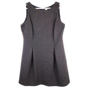Taylor Woman 24W Plus Size 3X Black Dress Short Cocktail Metallic Sleeveless